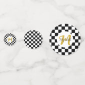 Zwart wit en goud esthetisch confetti (Achterkanten)