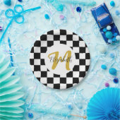 Zwart wit en goud esthetisch papieren bordje (Feest)