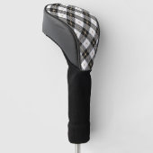 Zwart Wit en Goud Geruit Putterhoesje Golfheadcover (Schuin)