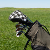 Zwart Wit en Goud Geruit Putterhoesje Golfheadcover (Insitu)