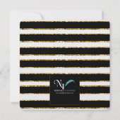 Zwart Wit en Goud Glitter Bruiloft Kaart (Achterkant)