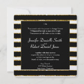 Zwart Wit en Goud Glitter Bruiloft Kaart (Voorkant)