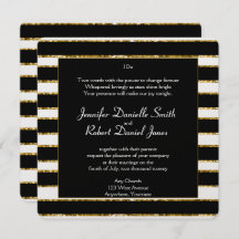 Zwart Wit en Goud Glitter Bruiloft