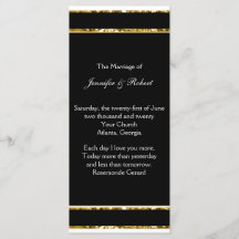 Zwart Wit en Goud Glitter Trouwprogramma