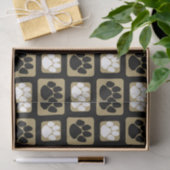 Zwart, wit en goud herhalende pootafdruk tissuepapier (Geschenk)