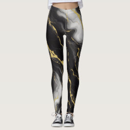 Zwart wit en goud marmer cadeau gedachten leggings
