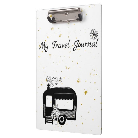 Zwart wit en goud met een camper klembord (Links)