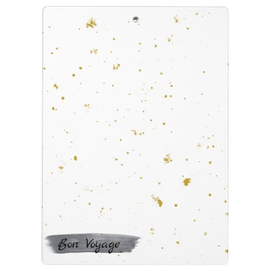 Zwart wit en goud met een camper klembord (Achterkant)