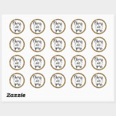 Zwart Wit en Goud Proost tot 40 jaar Ronde Sticker (Vel)