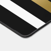 Zwart wit en goud strepen bureaumat (Hoek)