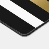 Zwart, wit en goud strepen monogram bureaumat (Hoek)