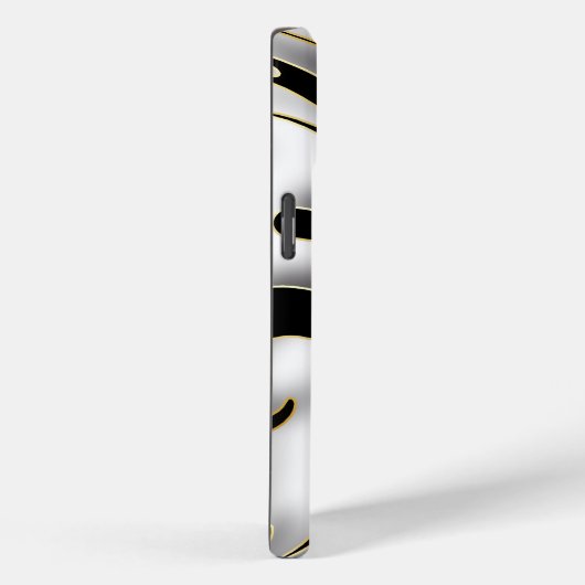 Zwart, wit en goud wervelen Case-Mate iPhone case (Achterkant / Rechts)