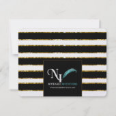 Zwart wit en goudbruin huwelijk sparen de datum save the date (Achterkant)