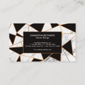 Zwart wit en gouden Abstracte mozaïek Visitekaartje (Achterkant)