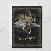 Zwart wit en gouden bruiloft kaart (Achterkant)