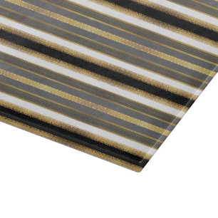 Zwart, Wit, en Gouden Kant Glas Snijplank