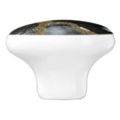 Zwart, wit en gouden knop | Moderne en grafische t (Zijkant)