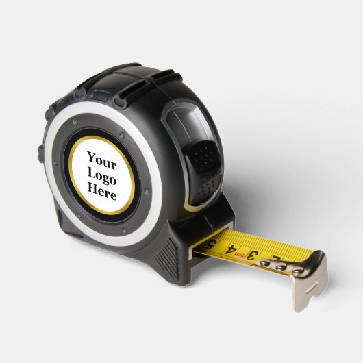 Zwart, wit en gouden Logo hier Sjabloon Rolmaat (Hoek)