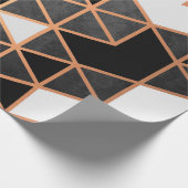 Zwart wit en gouden mozaïek cadeaupapier (Hoek)