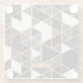 Zwart wit en gouden mozaïek glazen onderzetter (Achterkant)