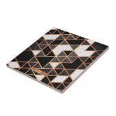 Zwart wit en gouden mozaïek tegeltje (Zijkant)
