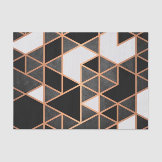 Zwart wit en gouden mozaïek tissuepapier (Voorkant)