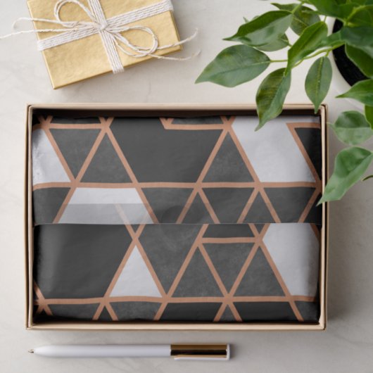 Zwart wit en gouden mozaïek tissuepapier (Geschenk)