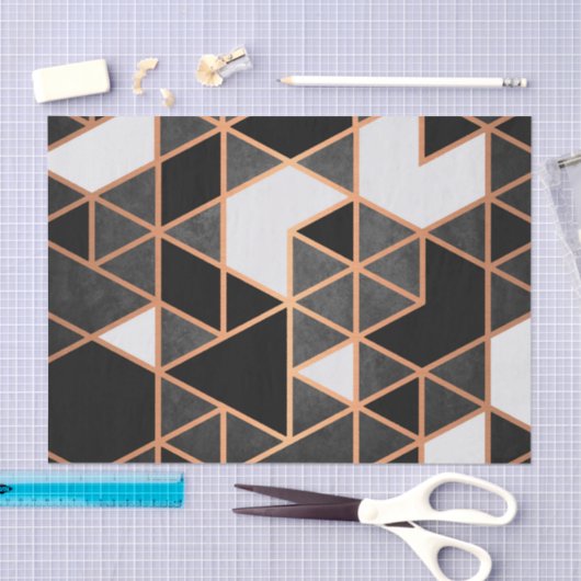 Zwart wit en gouden mozaïek tissuepapier (Craft)