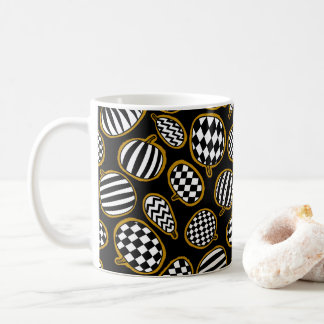 Zwart Wit en Gouden Pompoenpatroon Koffiemok