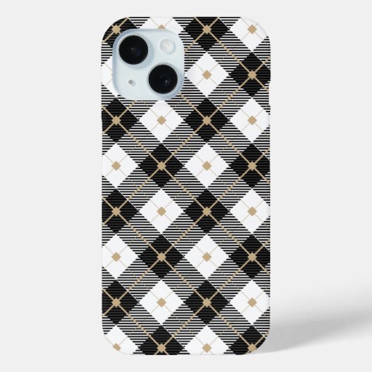 Zwart wit en gouden speldenband Case-Mate iPhone case (Achterkant)