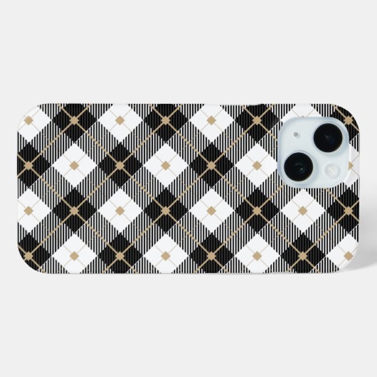 Zwart wit en gouden speldenband Case-Mate iPhone case (Achterkant (horizontaal))