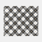Zwart wit en gouden speldenband fleece deken (Voorkant (Horizontaal))