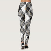 Zwart wit en gouden speldenband leggings (Achterkant)