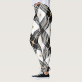 Zwart wit en gouden speldenband leggings (Links)