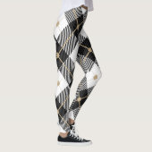 Zwart wit en gouden speldenband leggings (Rechts)