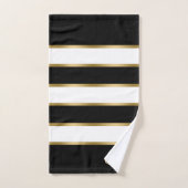 Zwart wit en gouden strepen bad handdoek (Handdoek)
