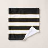 Zwart wit en gouden strepen bad handdoek (Wasdoekje)