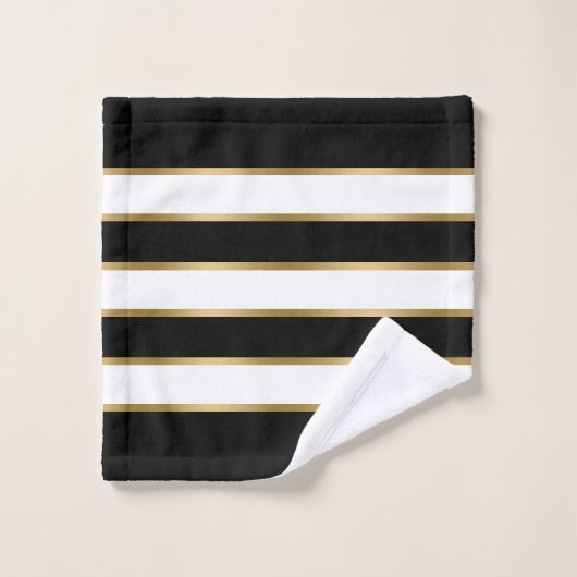 Zwart wit en gouden strepen bad handdoek (Wasdoekje)