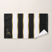 Zwart wit en gouden strepen bad handdoek (Handdoek)
