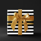 Zwart, wit en gouden strepen cadeaupapier