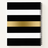 Zwart, wit en gouden strepen notitieboek (Achterkant)