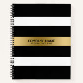 Zwart, wit en gouden strepen notitieboek (Voorkant)