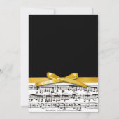 Zwart wit en goudgeel muzikaal concert overweging kaart (Achterkant)