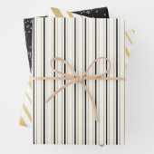 Zwart wit en goudsmederij en heldere strepen inpakpapier vel (In situ)