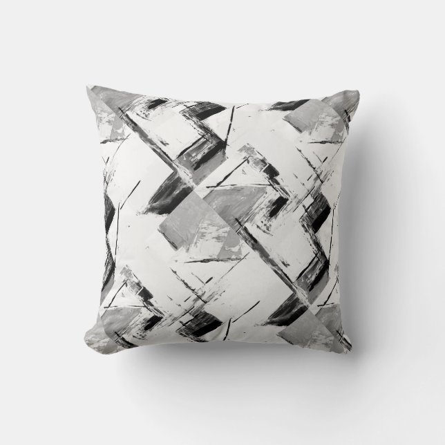 Zwart wit en grijs Abstract decor Pillow Kussen (Voorkant)