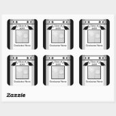 Zwart, wit en grijs Afstuderen (foto lijst) Vierkante Sticker (Vel)