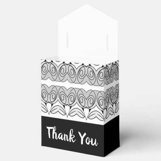 Zwart wit en grijs bedankdoosjes (Geopend)
