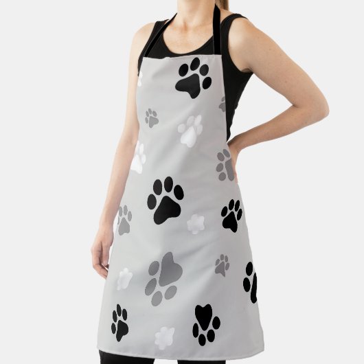 Zwart, wit en grijs, bedrukt unisex-schort schort (Insitu)