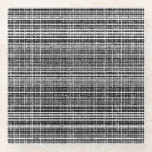 Zwart, wit en grijs Check Pattern Glazen Onderzetter