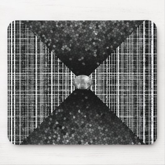 Zwart, wit en grijs Check Pattern Muismat (Voorkant)